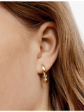 Monica Vinader 18ct gold vermeil tigers eye drop huggies, UK version