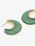 Monica Vinader gold vermeil green aventurine hoop earrings 2.5cm (British brand)