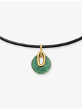 Monica Vinader aventurine cord necklace 18ct yellow gold vermeil, UK version