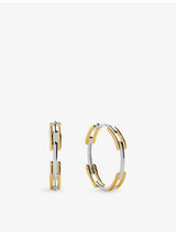 selfridges Monica Vinader Signature Link 18ct Yellow Gold Vermeil Hoop Earrings- Buy online at McGrocer
