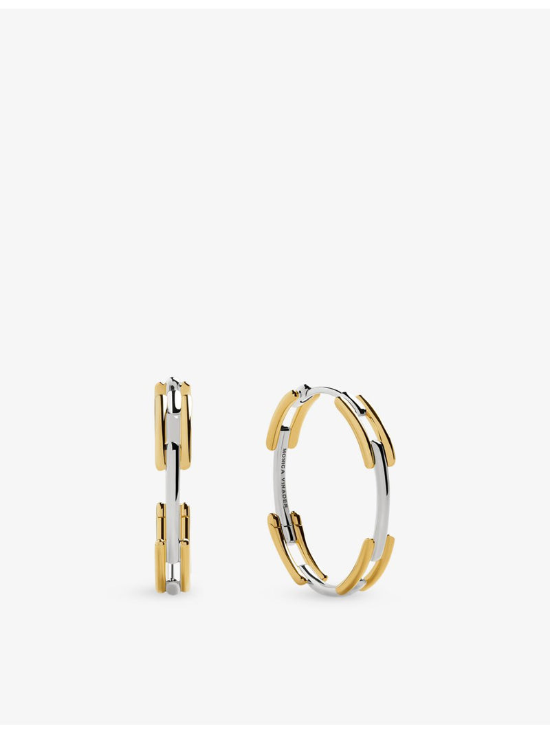 Monica Vinader 18ct yellow gold vermeil hoop earrings, 2.5cm height - British product