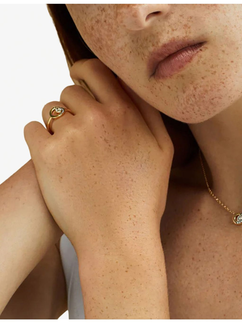 Skydiamond Crescent ring 18ct yellow gold 0.34ct lab-grown diamond - British product