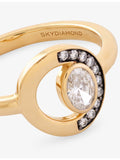 Skydiamond Crescent ring 18ct yellow gold 0.34ct lab-grown diamond - British product