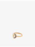Skydiamond Crescent ring 18ct yellow gold 0.34ct lab-grown diamond - British product
