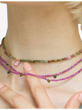 La Maison Couture gold vermeil watermelon tourmaline necklace, imported from the UK