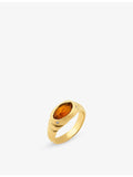 Ece London gold vermeil ring with hassonite and zircon stones - British product