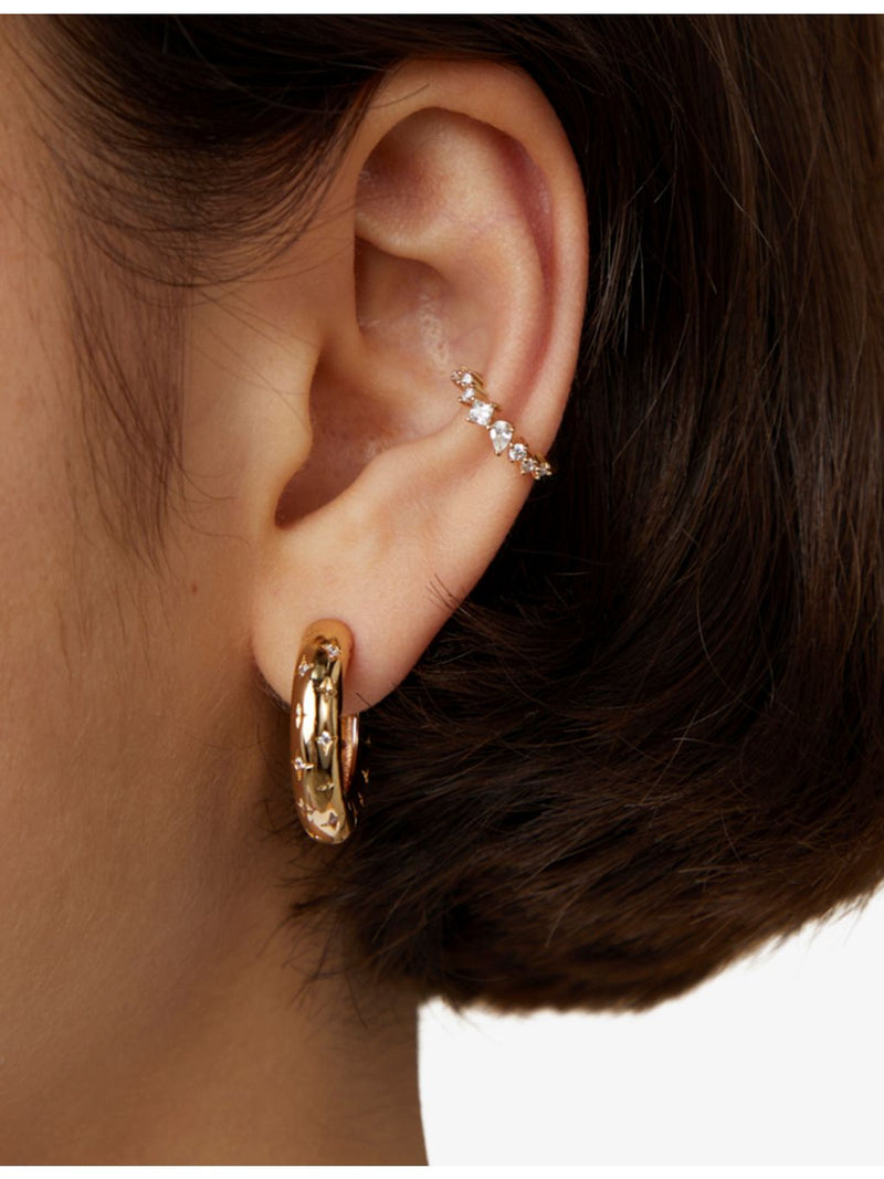 Astrid & Miyu Cosmic Star dome hoop earrings 22mm - British product