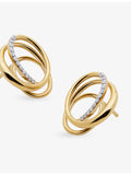 Monica Vinader gold vermeil lab-grown diamond stud earrings 18mm - British product