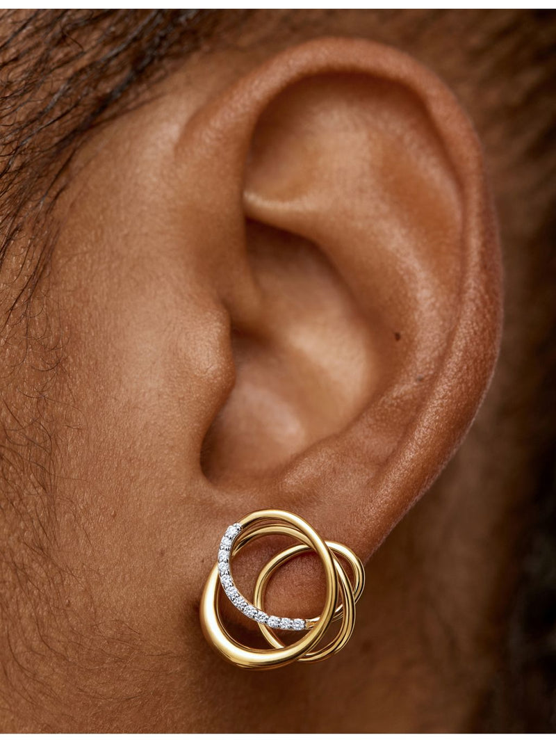 Monica Vinader gold vermeil lab-grown diamond stud earrings 18mm - British product