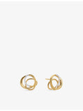 Monica Vinader gold vermeil lab-grown diamond stud earrings 18mm - British product