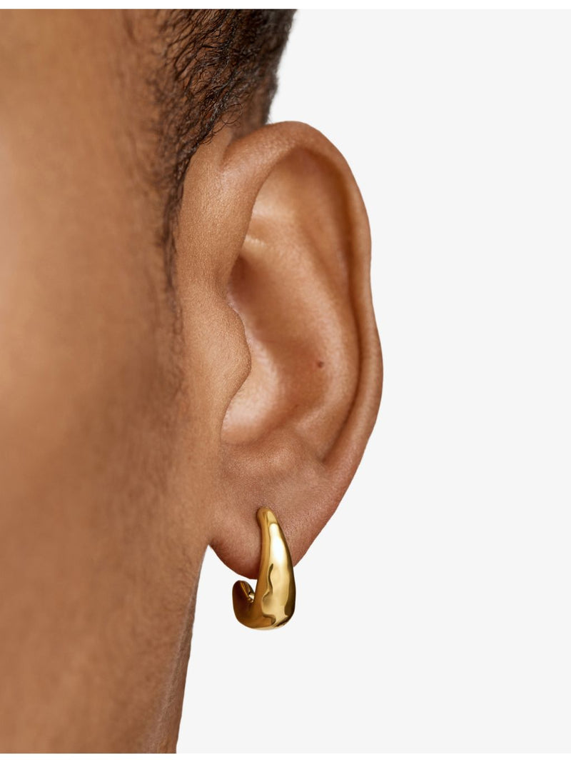 Monica Vinader small hoop earrings in 18ct yellow gold vermeil, UK version