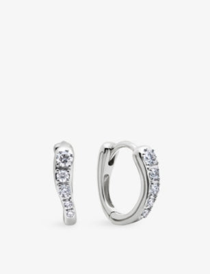 Monica Vinader Riva 18ct Yellow Gold Vermeil Sterling Silver 0.14ct Lab-Grown Diamond Hoop Earrings