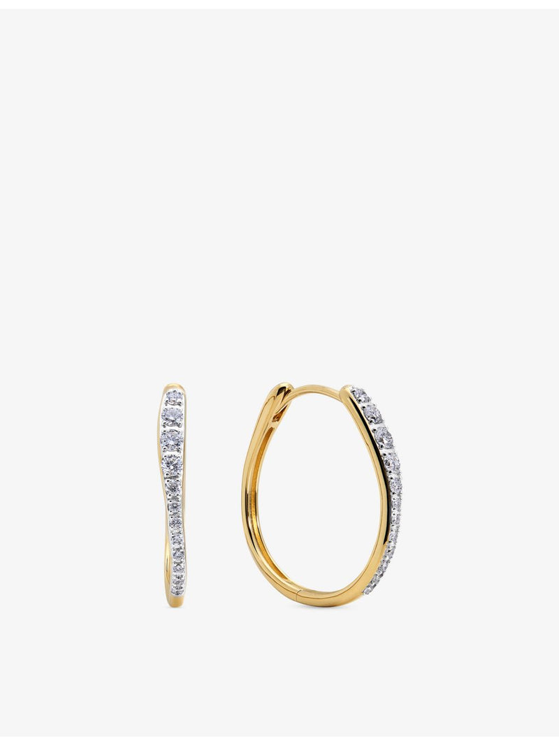Monica Vinader Riva medium hoop earrings, imported from the UK