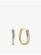 selfridges Monica Vinader Riva Small 18ct Yellow Gold-Plated Vermeil Sterling Silver Lab-Grown Diamond Hoop Earrings- Buy online at McGrocer