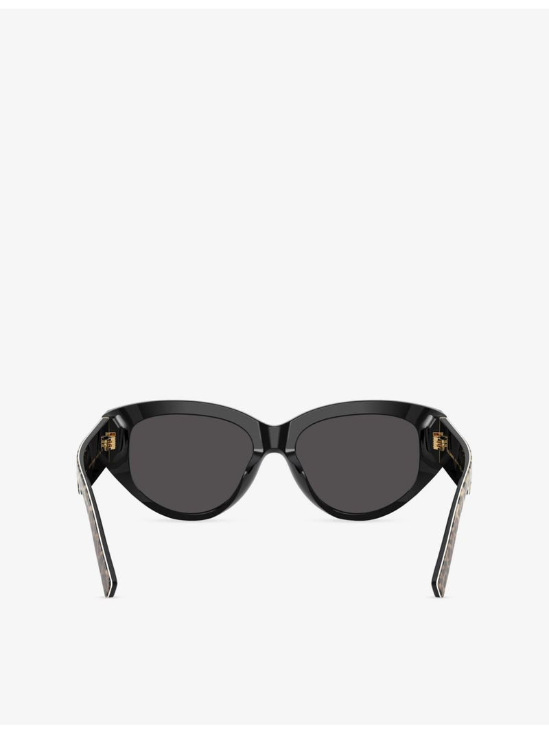Dolce & Gabbana DG4514 cat-eye leopard-print acetate sunglasses, imported from the UK