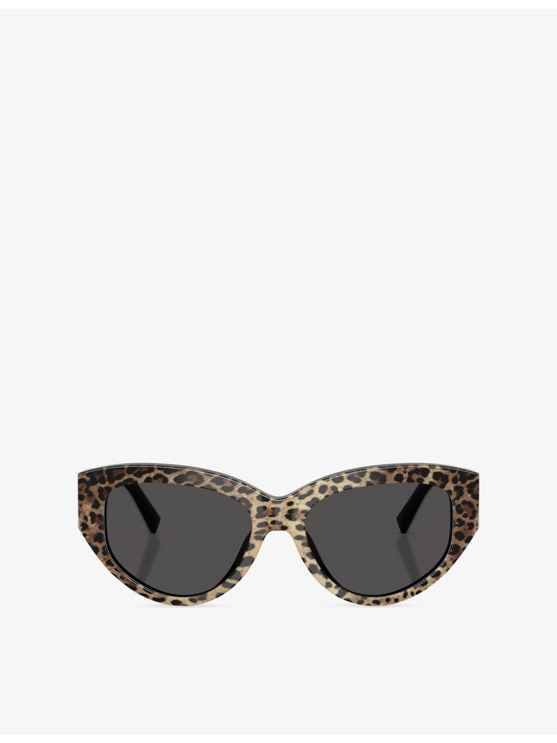 Dolce & Gabbana DG4514 cat-eye leopard-print acetate sunglasses, imported from the UK