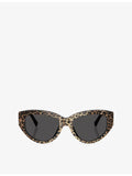 Dolce & Gabbana DG4514 cat-eye leopard-print acetate sunglasses, imported from the UK