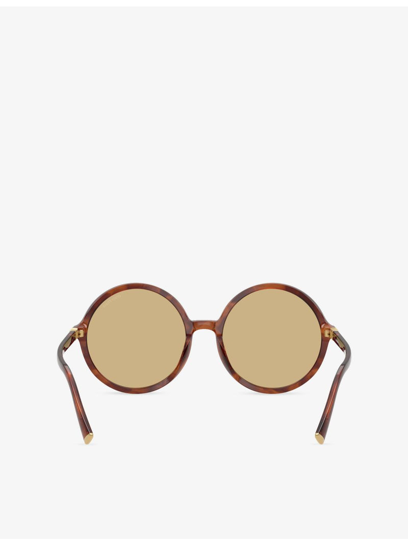 Miu Miu MU B02S round-frame acetate sunglasses with gold-tone hardware, UK version
