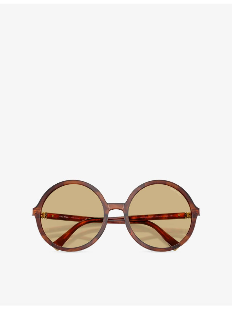 Miu Miu MU B02S round-frame acetate sunglasses with gold-tone hardware, UK version