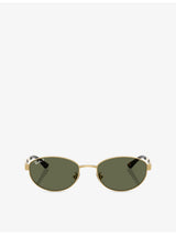 selfridges Ray-Ban RB3774D Oval-Frame Metal Sunglasses- Buy online at McGrocer
