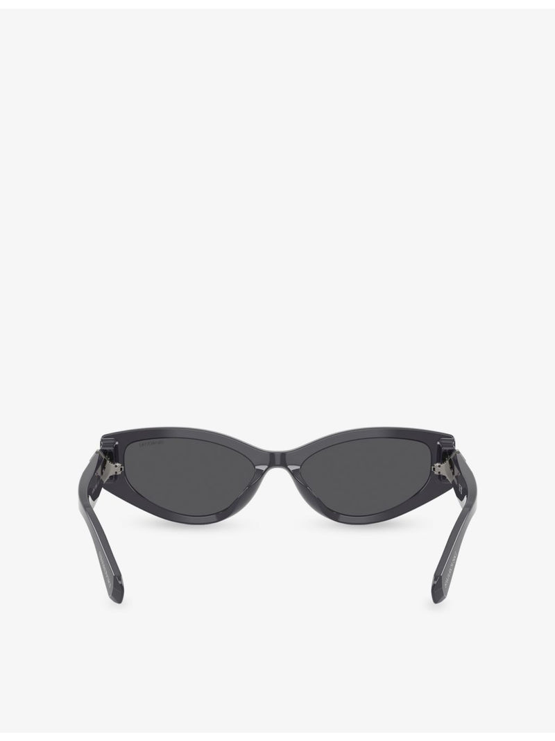 Swarovski SK6045U cat-eye acetate sunglasses with 5.5cm lenses (British brand)