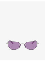 selfridges Swarovski SK7038 Irregular-Frame Metal Sunglasses- Buy online at McGrocer