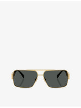 selfridges Versace VE2290 Square-Frame Metal Sunglasses- Buy online at McGrocer