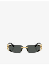 selfridges Versace VE2291 Rectangle-Frame Metal Sunglasses- Buy online at McGrocer