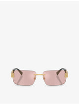 selfridges Versace VE2298 Rectangle-Frame Metal Sunglasses- Buy online at McGrocer