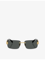 selfridges Versace VE2298 Rectangle-Frame Metal Sunglasses- Buy online at McGrocer