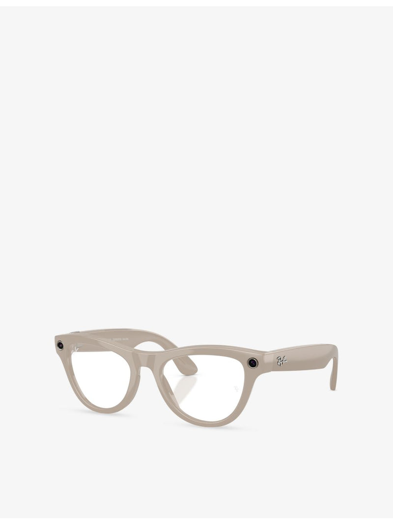 Ray-Ban cat-eye AI glasses with Transitions lenses, imported from the UK