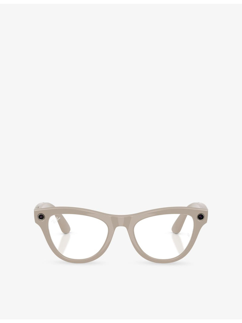 Ray-Ban cat-eye AI glasses with Transitions lenses, imported from the UK