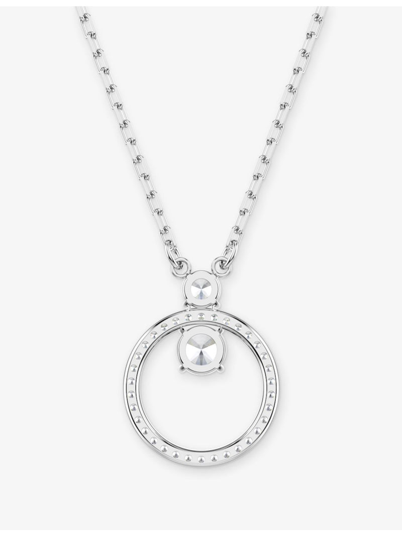 Swarovski Constella rhodium-plated zirconia pendant necklace 38-45cm chain - British product
