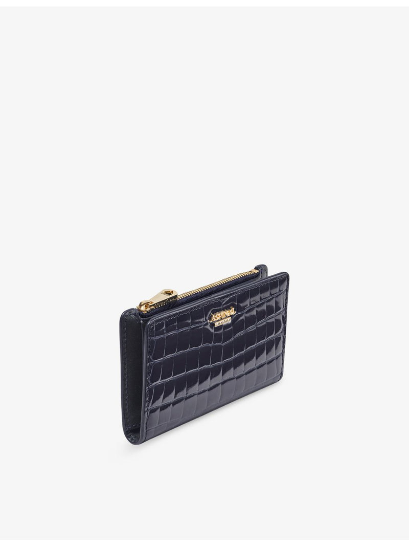 Aspinal of London Mayfair small crocodile-embossed leather wallet, UK version