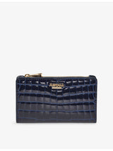 selfridges Aspinal of London Mayfair Small Crocodile-Embossed Leather Coin and Card Wallet- Buy online at McGrocer