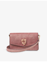 selfridges Aspinal of London Eliza Lizard-Embossed Leather Clutch Bag- Buy online at McGrocer