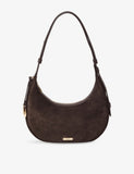 Aspinal of London Soho Small Crescent suede shoulder bag, UK version