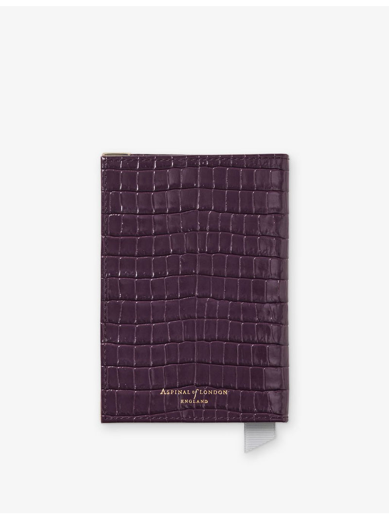 Aspinal of London croc-embossed leather passport cover, UK version
