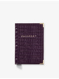 Aspinal of London croc-embossed leather passport cover, UK version