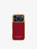 Grained-Leather iPhone 17 pro Case - CHERRY