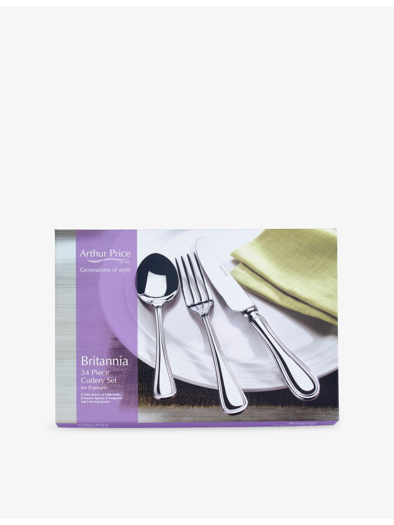 Arthur Price Britannia 34-piece stainless steel cutlery set, UK version