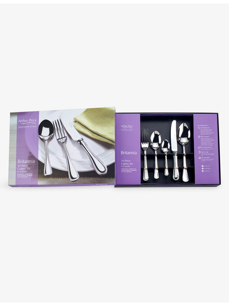 Arthur Price Britannia 34-piece stainless steel cutlery set, UK version