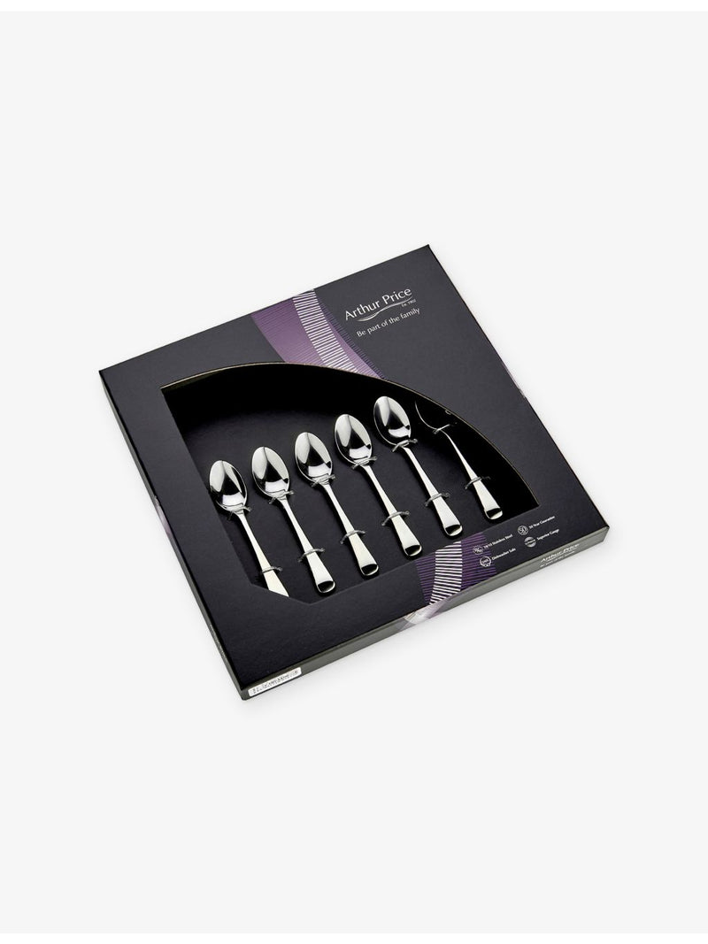 Arthur Price Georgian stainless steel coffee spoons set of six (British brand)