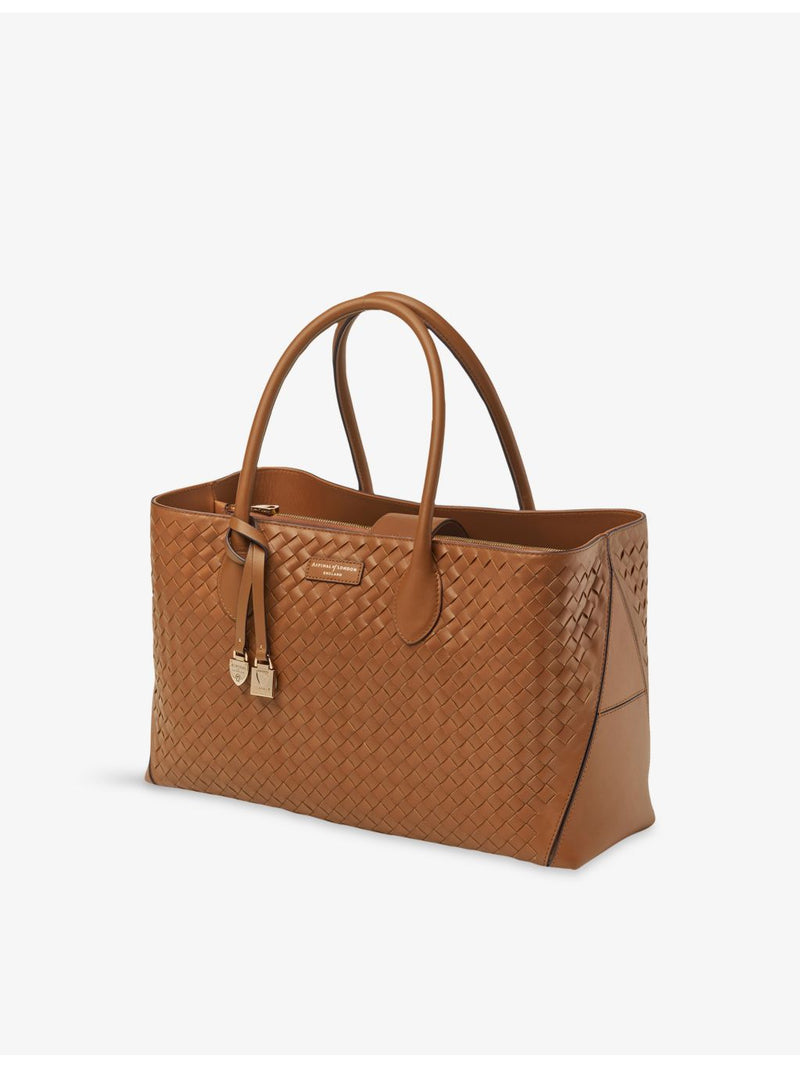 Aspinal of London woven leather tote bag (British brand)