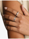Astrid & Miyu rhodium-plated sterling silver pearl ring, UK version