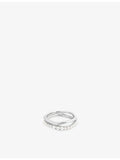 Astrid & Miyu rhodium-plated sterling silver pearl ring, UK version