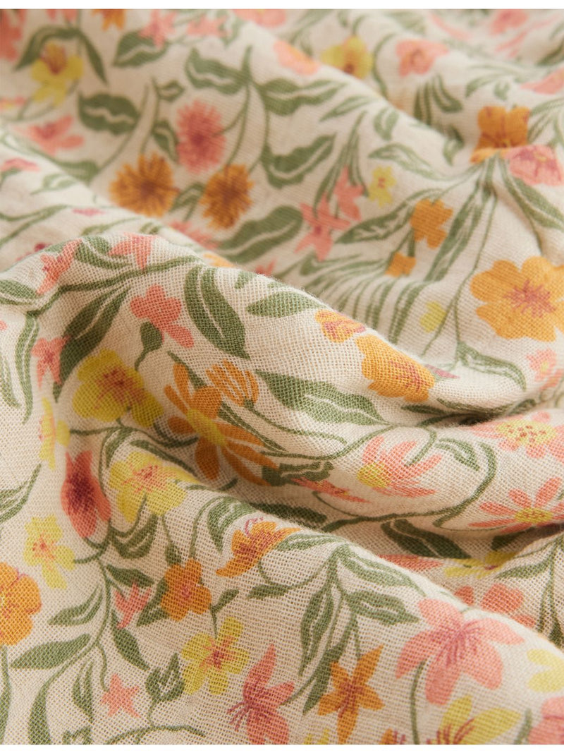 Mushie floral cotton muslin swaddle, imported from the UK