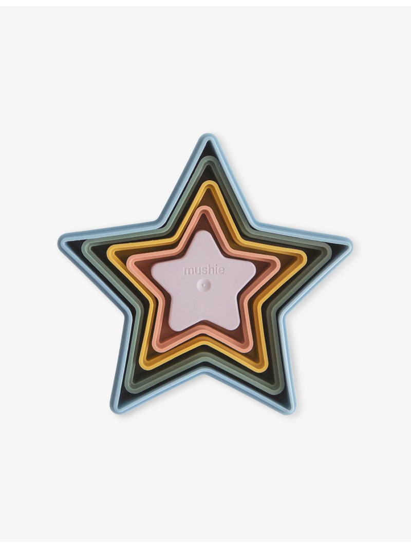 Mushie multicolour plastic nesting star toy, imported from the UK