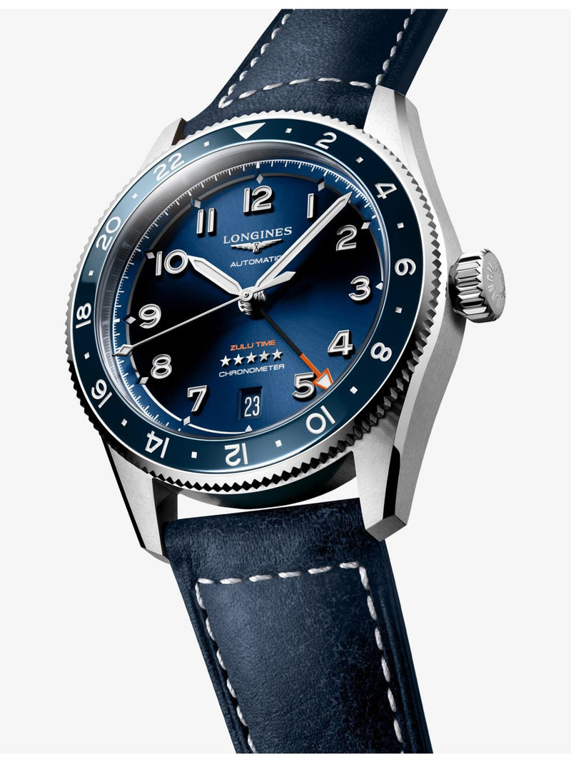 Longines Spirit Zulu Time automatic watch stainless steel ceramic bezel (British brand)