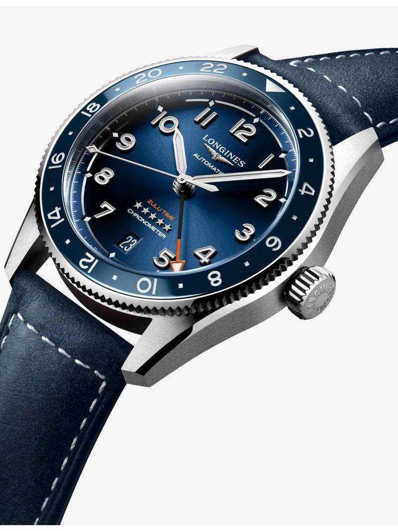Longines Spirit Zulu Time automatic watch stainless steel ceramic bezel (British brand)